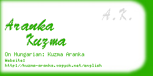 aranka kuzma business card